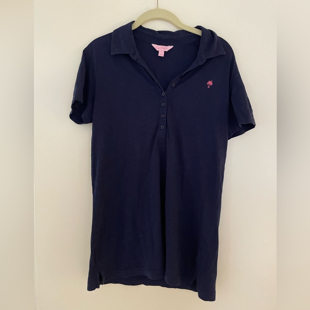 Vintage Lilly Pulitzer polo shirt - navy/L